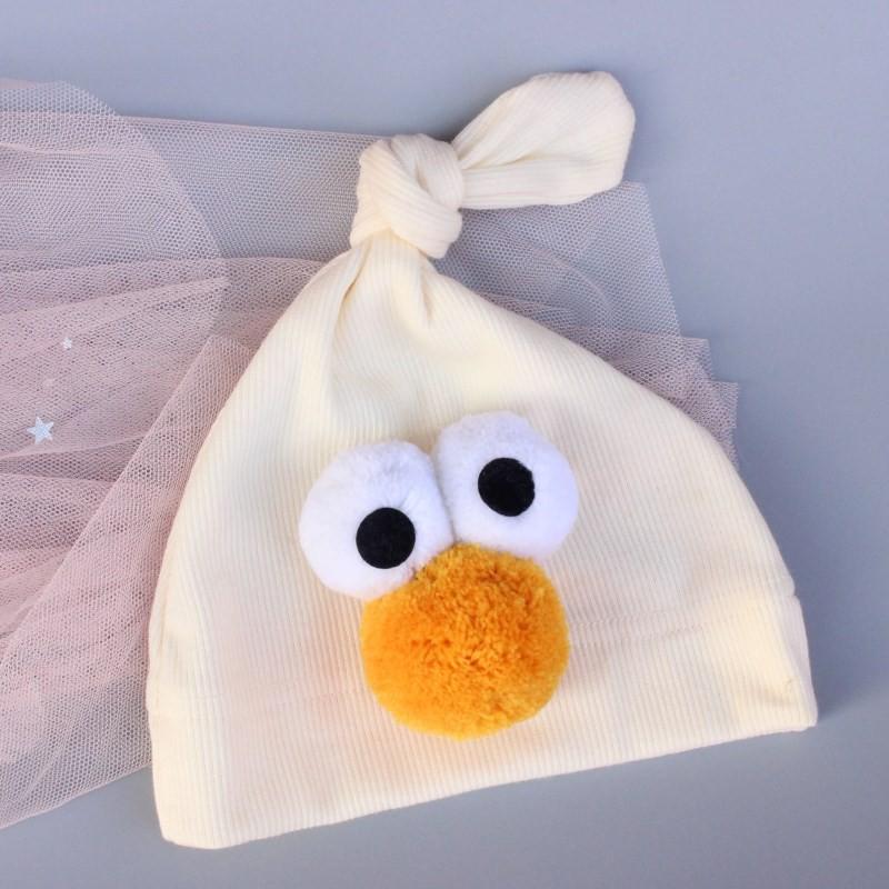 Mũ cotton trùm đầu họa tiết mắt chim đáng yêu Mimo Baby cho bé 0-12m