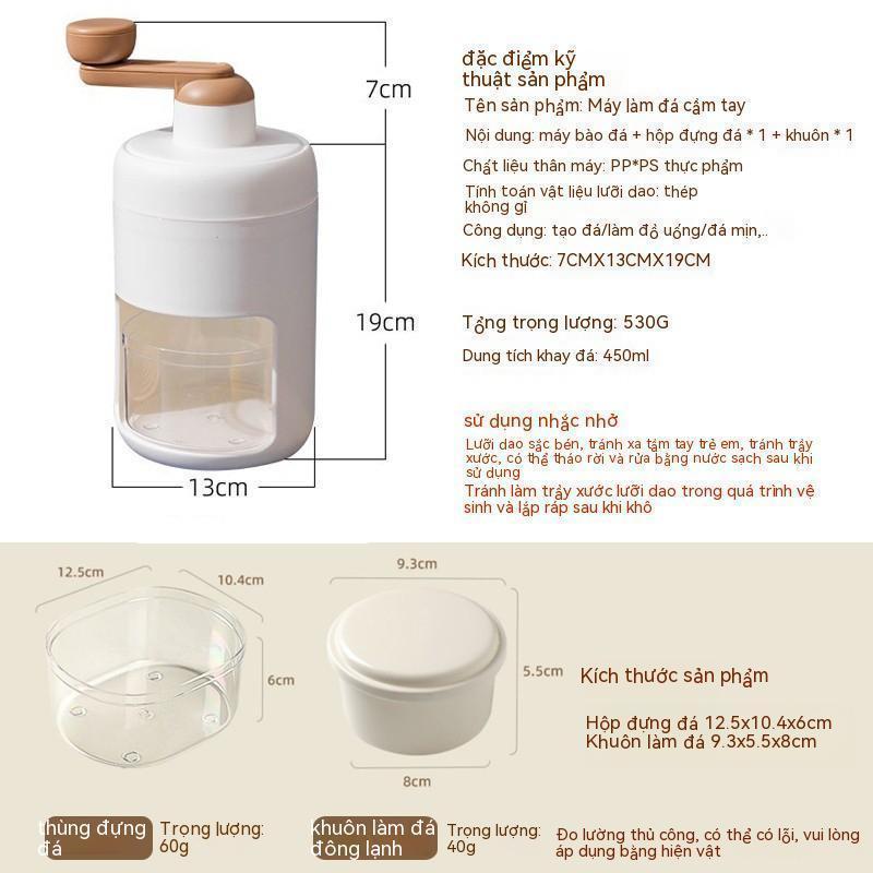 Máy Bào Đá Tuyết Cầm Tay Siêu Mịn - Máy Xay Đá Bào Mini Tiện Lợi, Lưỡi Dao Bằng Thép Không Gỉ