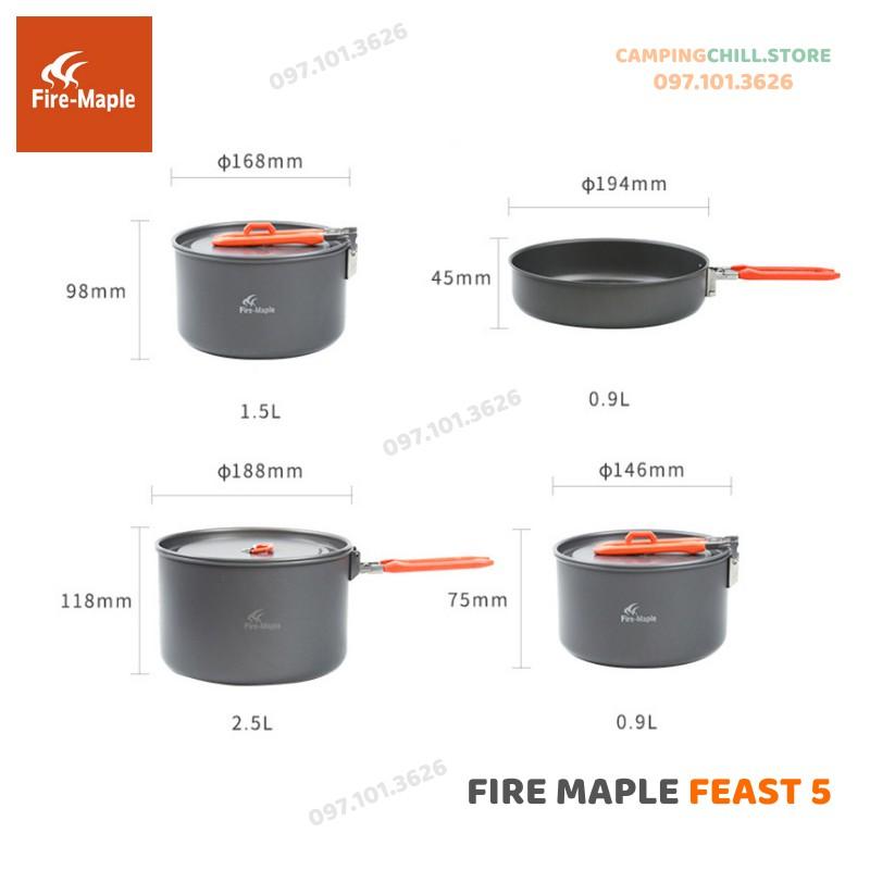 BỘ NỒI NẤU ĂN KHI ĐI DÃ NGOẠI, CẮM TRẠI, PICNIC FIRE MAPLE FEAST 5