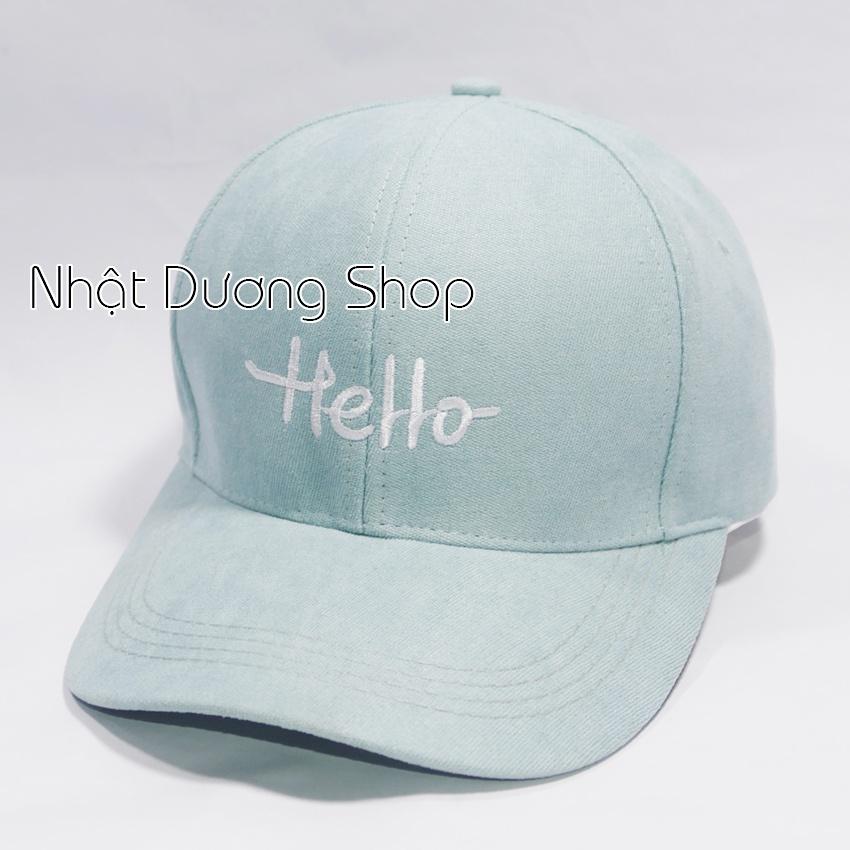 Mũ lưỡi trai ️ Nón kết thêu hình chữ Hello chất kaki cao cấp form unisex nam nữ