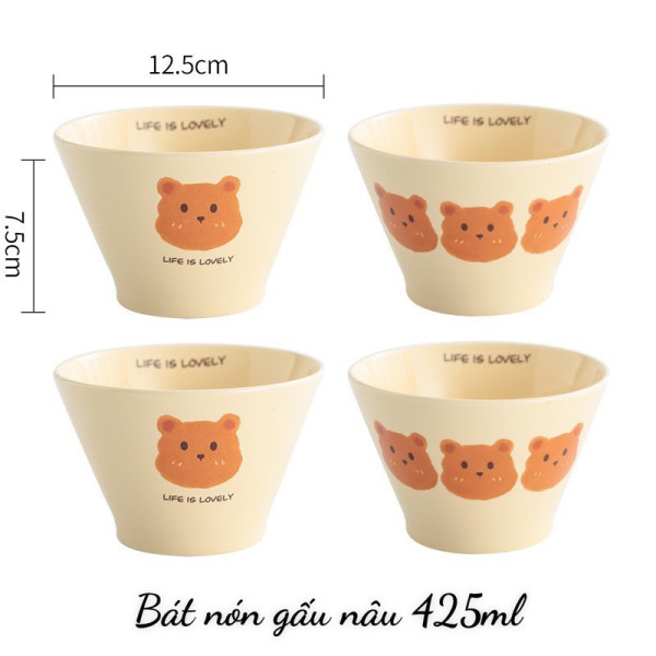 Bộ 1 thìa 1 bát gấu nâu ngộ nghĩnh