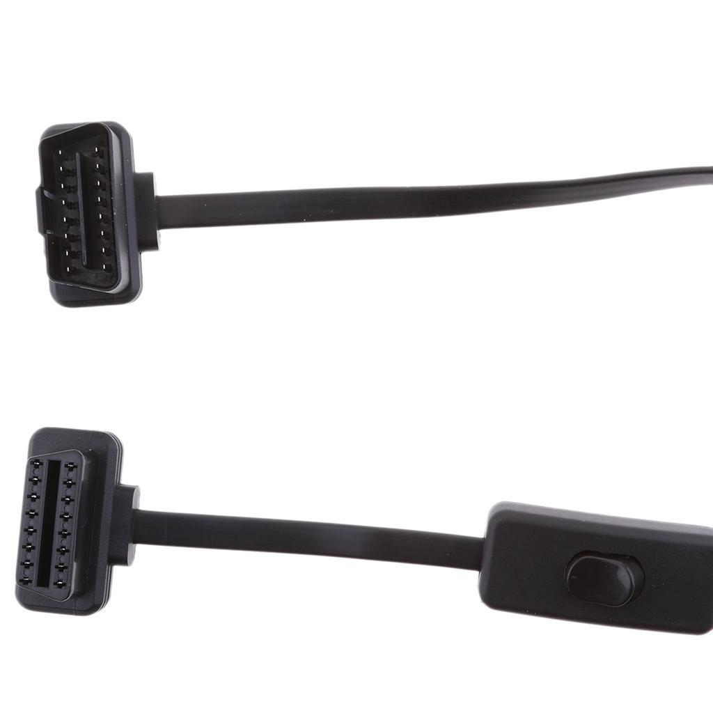 5x16 Pin M to F With Switch OBD2 Cord Extension Cable Adapter Connector On/Off