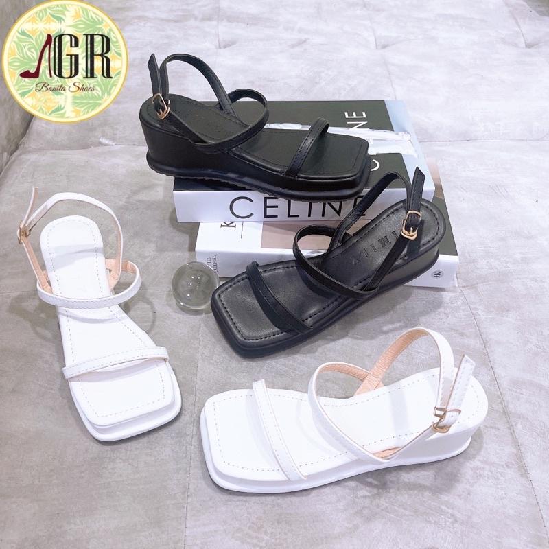 Sandal xuồng 2 quai mảnh khoá gài cao 5 cm