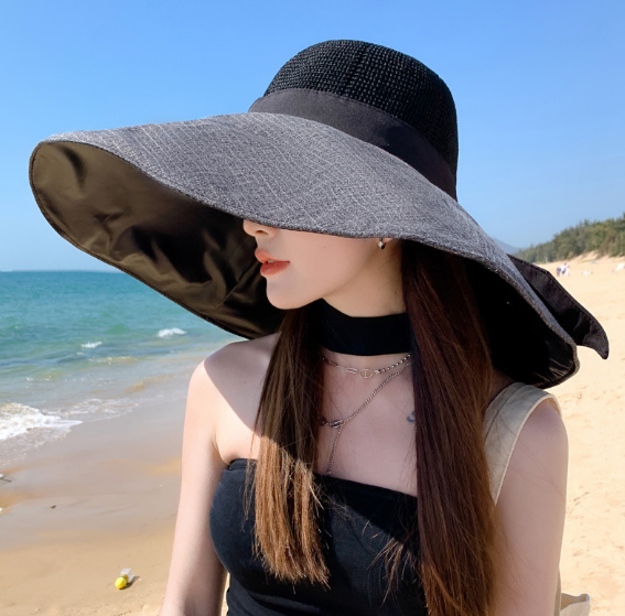 Mũ chống nắng nữ rộng vành cao cấp phong cách Hàn, nón rộng vành chống nắng chống tia UV tuyệt đối