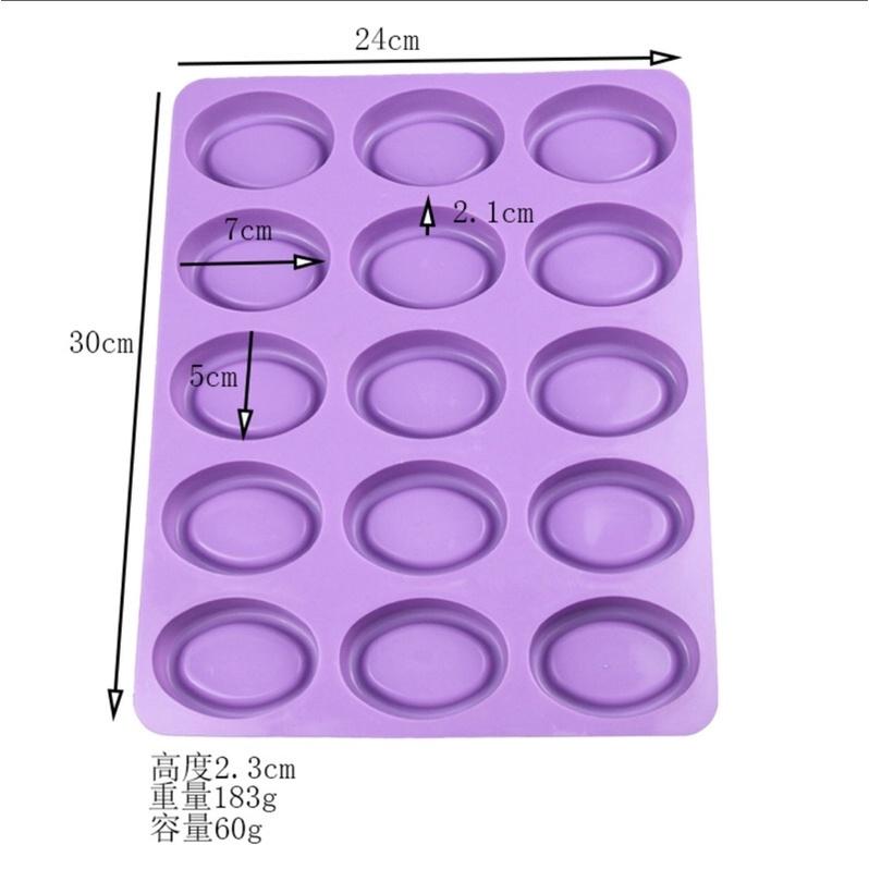 Khuôn silicone làm bánh, socola, xà bông 15 ô