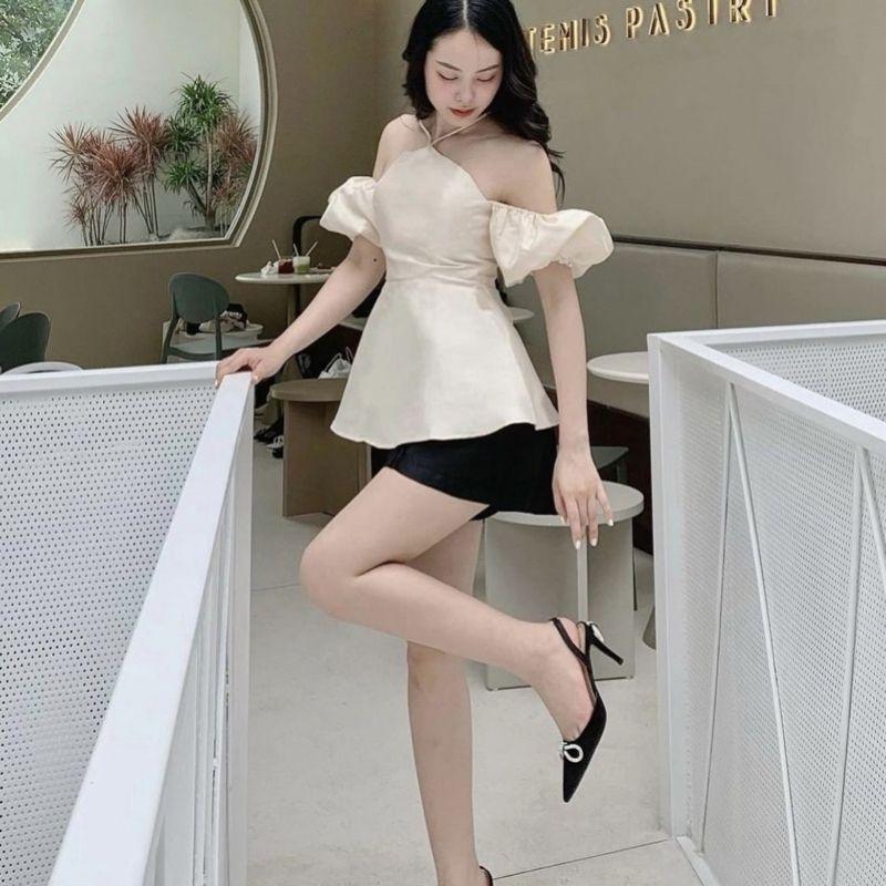 SET ÁO TAPTA CỔ YẾM PHỐI CHÂN VÁY