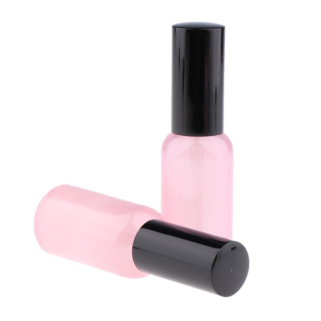 4pcs Pink Empty Glass Pump Spray Bottle Cosmetic Sprayer Container Dispenser