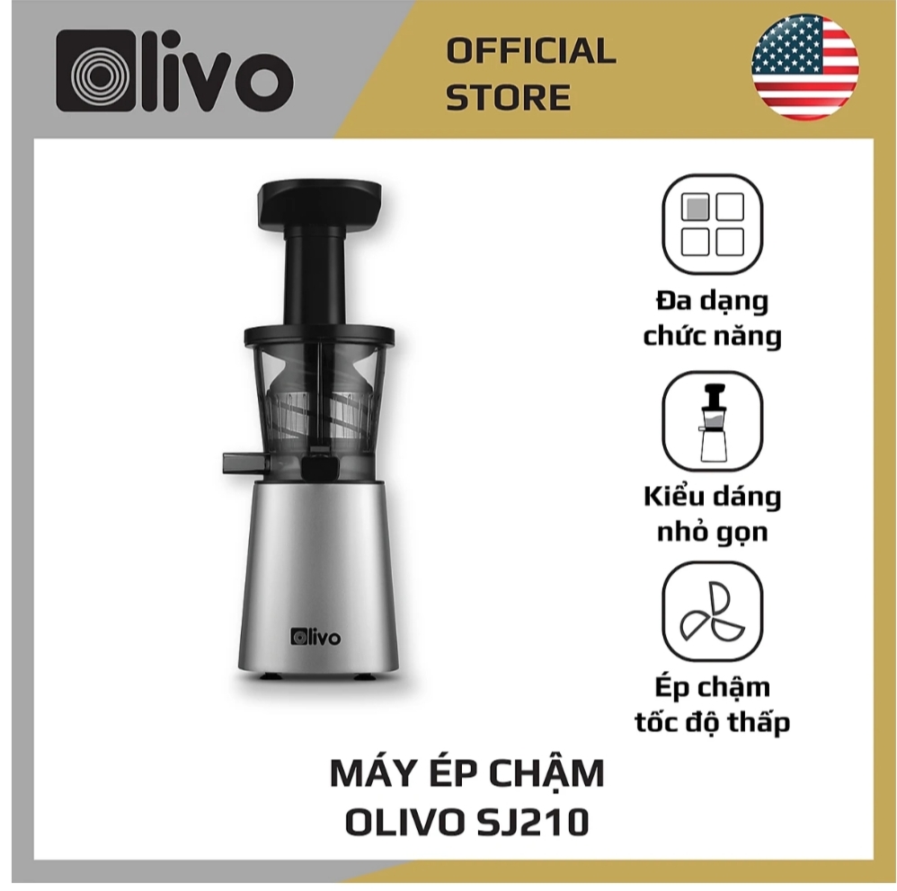 Máy Ép Chậm Olivo SJ210 Máy Ép Trái Cây Hàng chính hãng