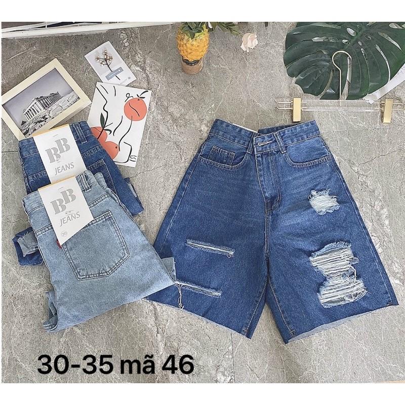 Quần ngố jean nữ    Quần ngố jean nữ rách bigsize từ 55kg - 80kg hàng VNXK Ms46 thời trang bigsize 2KJean