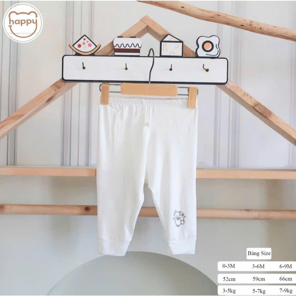 [3-9kg] Quần Dài Trắng Thun Lạnh Mặc Tả Bỉm Thoải Mái Chất Mềm, Mát, Co Giãn Cho Bé Sơ Sinh - 1 Quần - Bé Trai