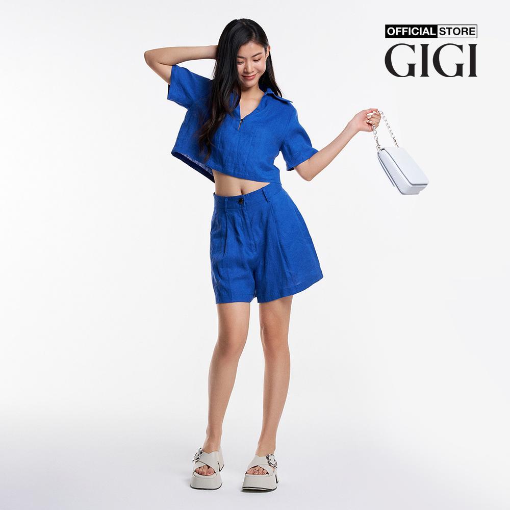 GIGI - Áo croptop nữ cổ bẻ tay ngắn hiện đại G1106T231238