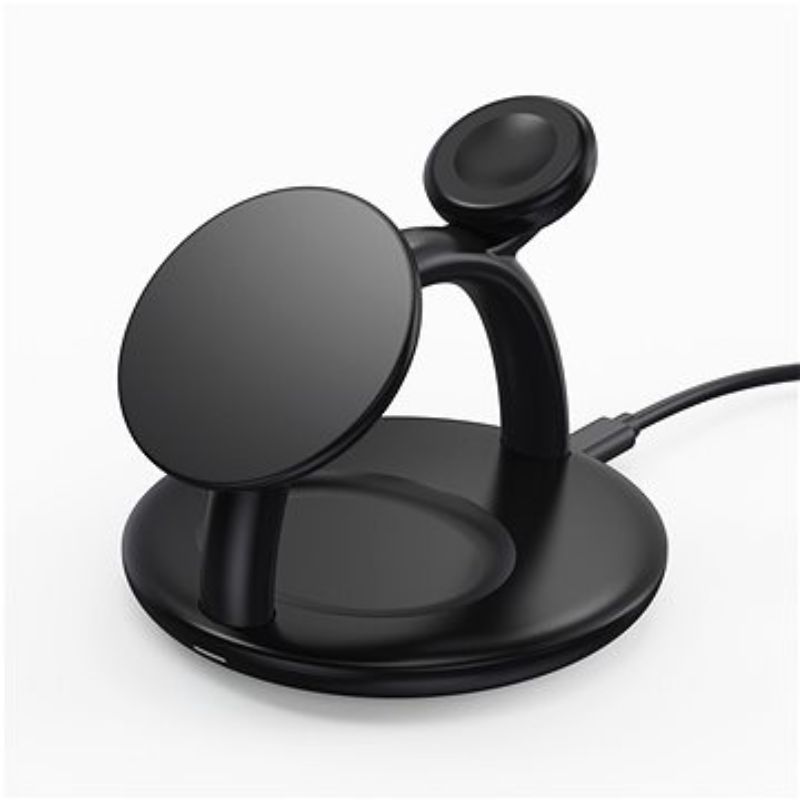 Đế sạc Choetech T587-F không dây 3 in 1 dành cho I-PHONE, AIR-PODS, AP-PLE WATCH (hàng chính hãng)
