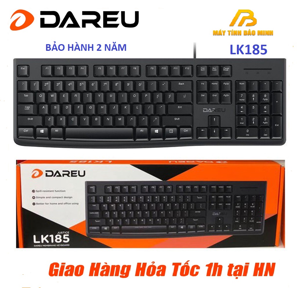 Combo Bộ Bàn Phím và Chuột Văn Phòng Có Dây Dareu LK185 và LM103 - Hàng Chính Hãng