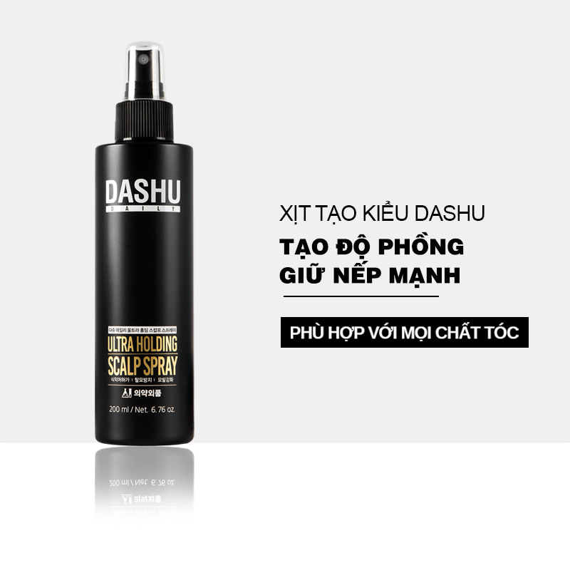 Keo xịt tạo kiểu tóc DASHU Daily Ultra Holding Scalp Spray 200ml giữ nếp lâu, không gây hư tổn tóc, dành cho cả nam và nữ JS-XT02