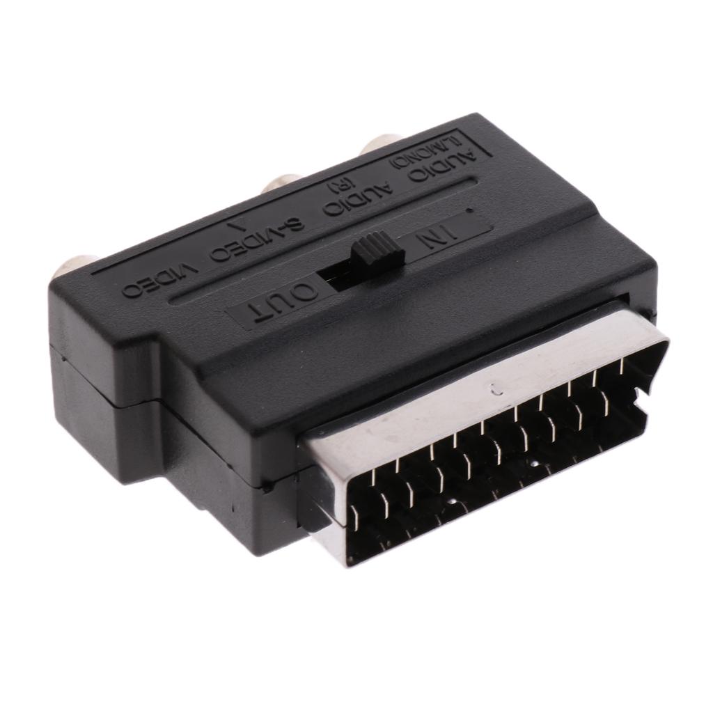 Adaptor AV Block To 3 x RCA Phono Composite S-Video With In/Out Switch