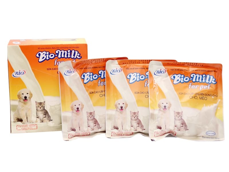 Sữa bột thay thế sữa mẹ cho Chó con, mèo con Bio Milk, Gói 100gr