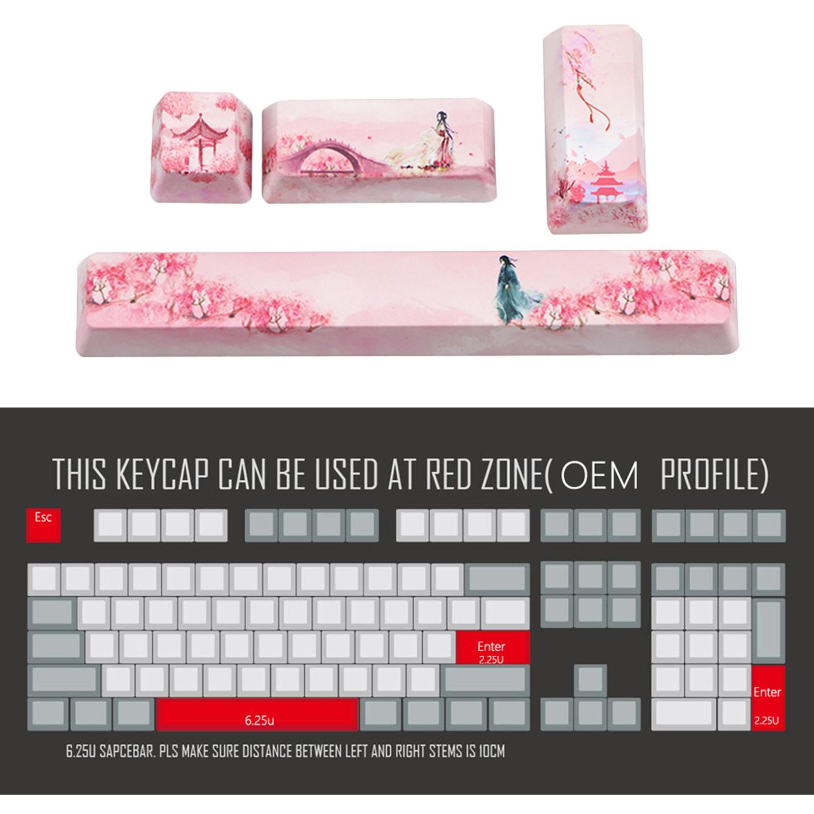 Keycaps Set PBT Five Sides Dye-Subbed Space Bar 6.25U ESC Entre keys