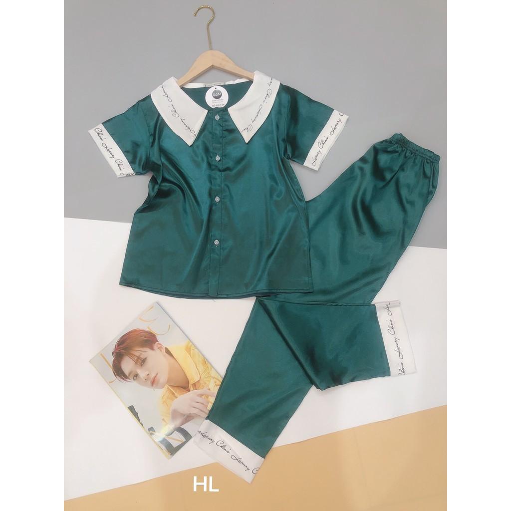 Bộ Lụa Pizama Áo Cộc Quần Dài phối pijama lụa satin