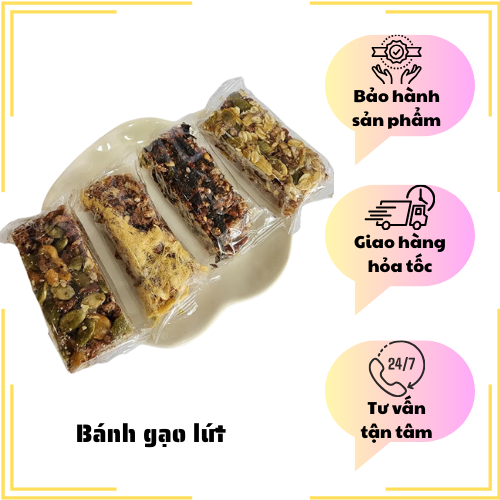 Đặc Sản Nha Trang -Bánh Gạo Lứt Giảm Cân Ăn Kiêng Với 4 Vị Siêu Hạt, Chà Bông, Rong Biển, Yến Mạch Seavy Gói 500g
