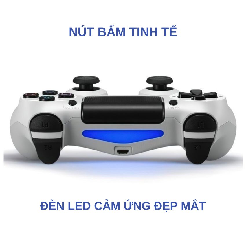 Tay cầm chơi game PS4 không dây Bluetooth - Bộ điều khiển trò chơi không dây PS4 chơi Fifa Online 4 dùng cho nhiều thiết bị TV/laptop/điện thoại tương thích với mọi hệ điều hành