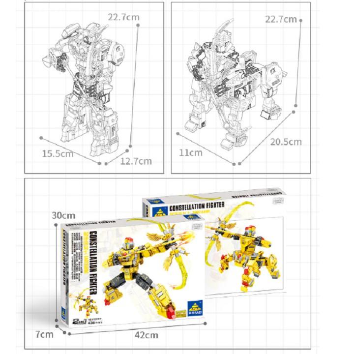 Bộ lắp ráp biến đổi 2 trong 1 kiểu lego robot 8079