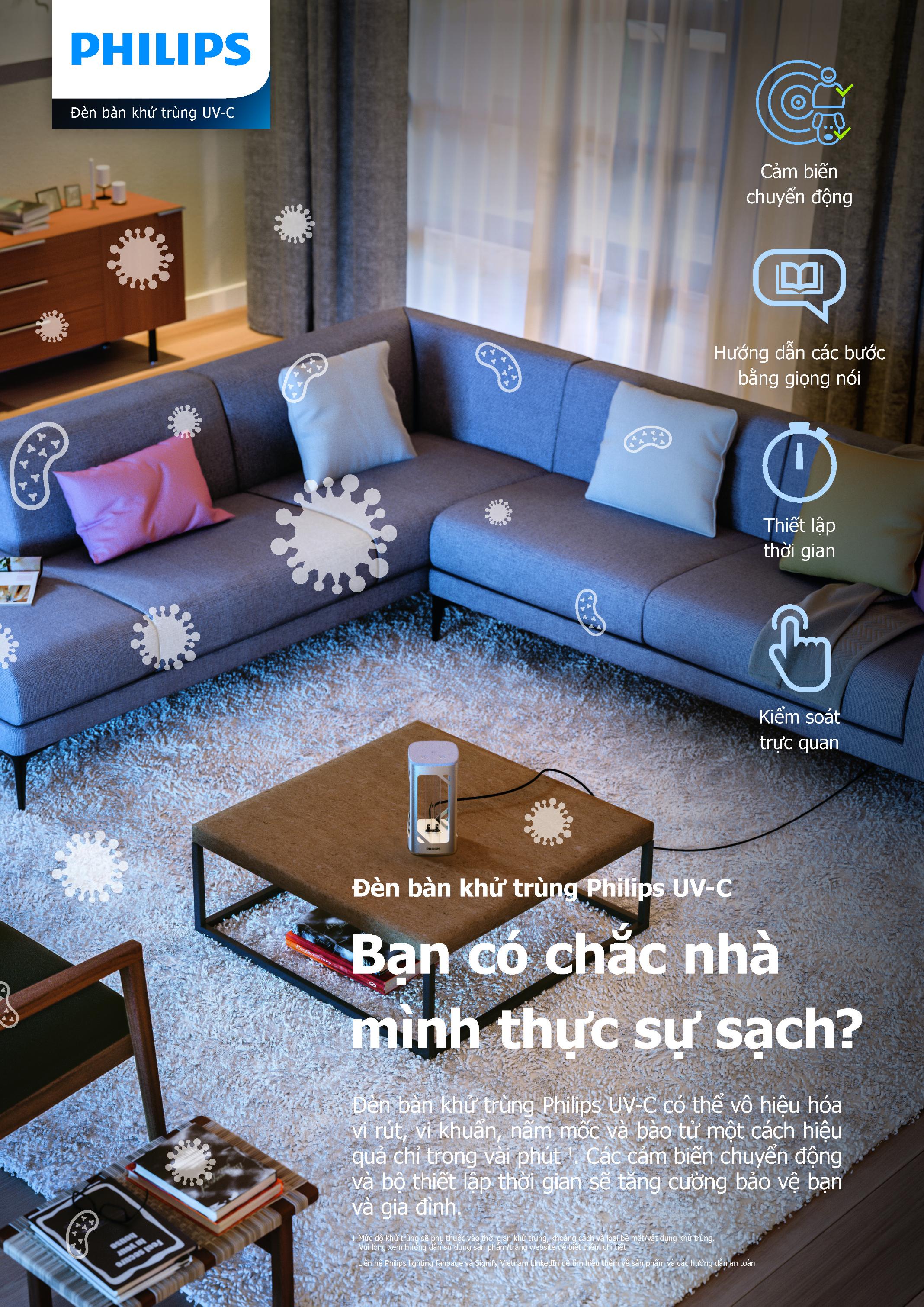 Đèn bàn khử trùng Philips UV-C