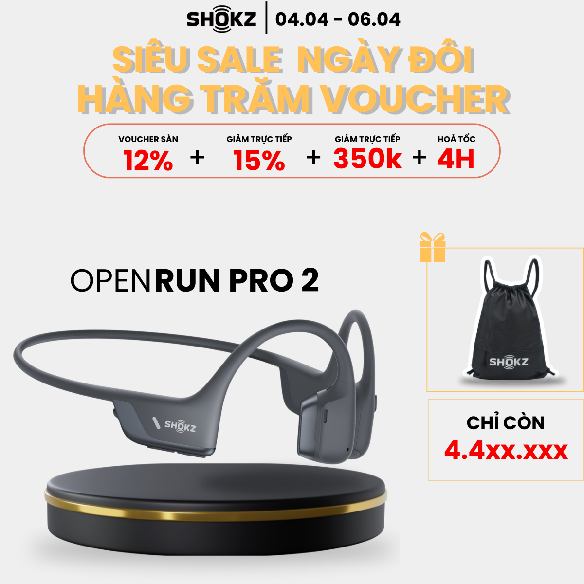[MỚI] Tai Nghe Bluetooth Thể Thao Truyền Âm Thanh Qua Xương SHOKZ OPENRUN PRO 2 S820 - Bảo Hành 2 Năm - Hàng Chính Hãng