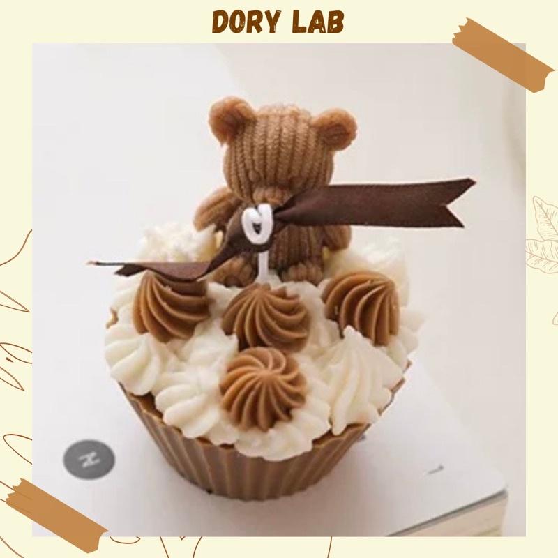 Nến Thơm Handmade Bánh Cupcake Gấu Con Không Khói- Dory Lab