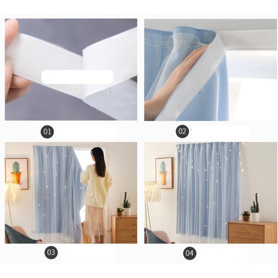 Rèm cửa dán hai lớp ngôi sao sáng