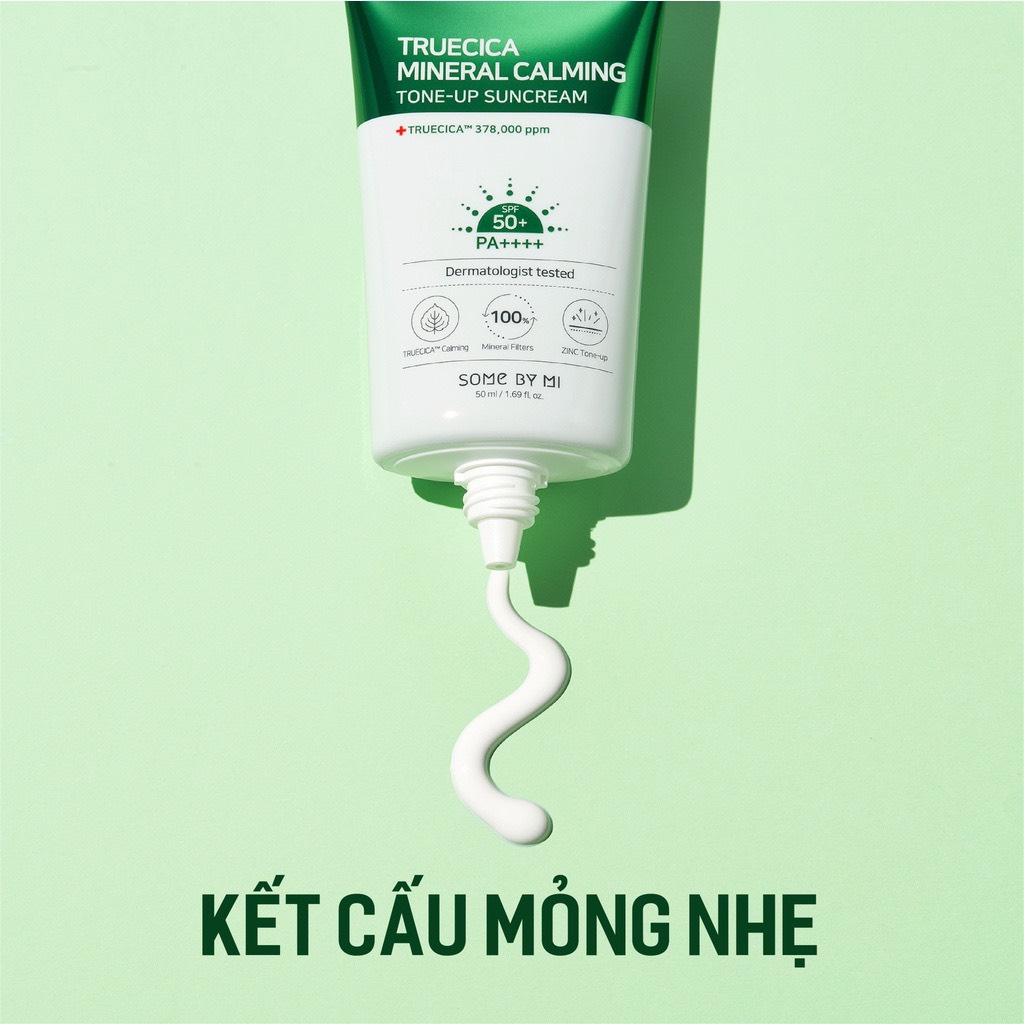 Kem Chống Nắng Dành Cho Da Dầu Mụn, Nhạy Cảm Some By Mi Truecica Mineral Calming Tone-up Suncream 50 ml