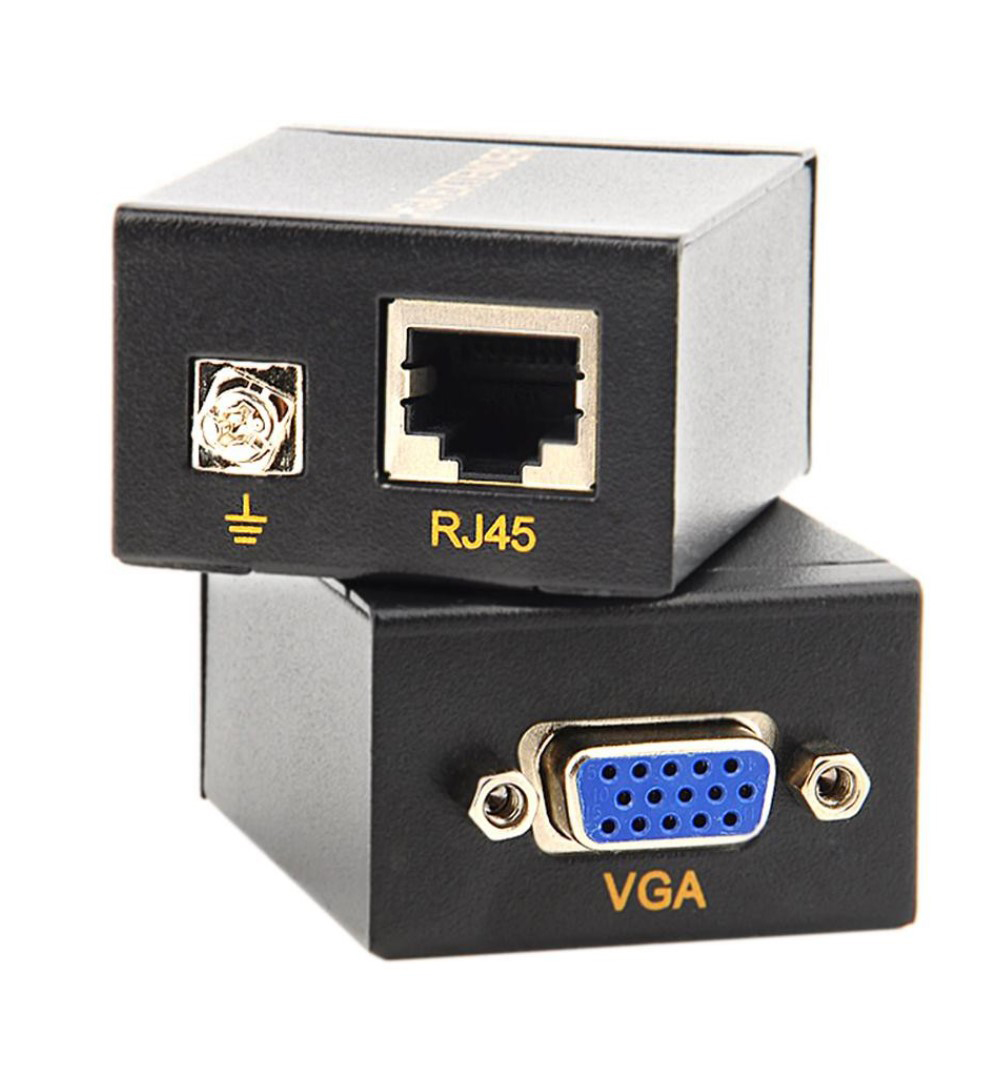 BỘ chuyển đổi KVM VGA nối dài 60M, từ cổng VGA qua cổng mạng LAN/ RJ45/ Ethernet