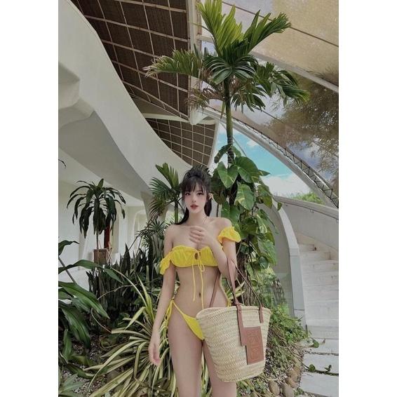 Bikini trễ vai sexy siêu xinh màu vàng