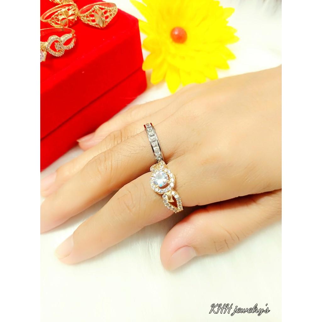 Nhẫn kiểu xoàn Vonfram cao cấp- Dùng tắm rửa thoải mái không phai màu, bao dùng 5 năm