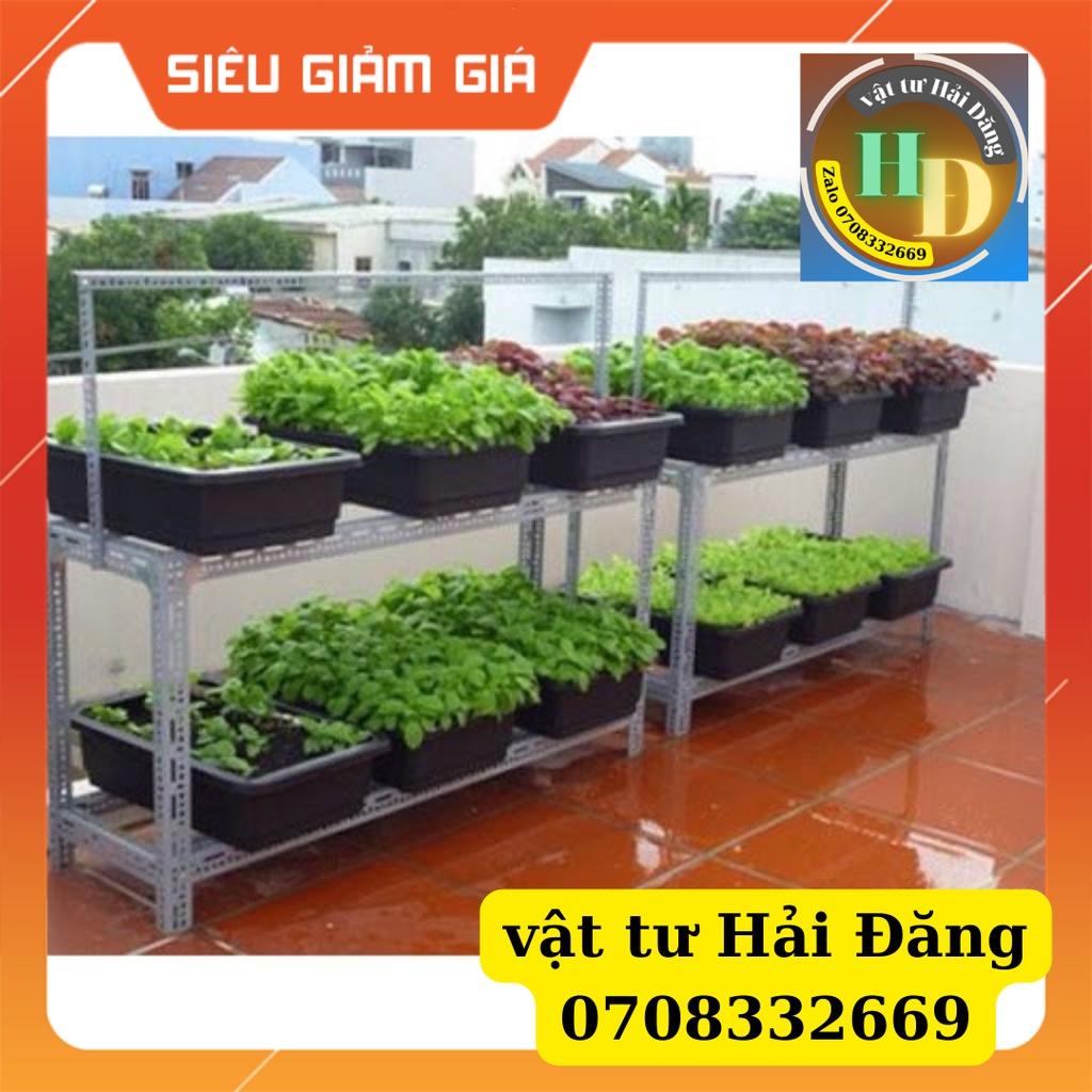 KỆ SẮT TRỒNG RAU THÔNG MINH 4 TẦNG 8 KHAY NHỰA