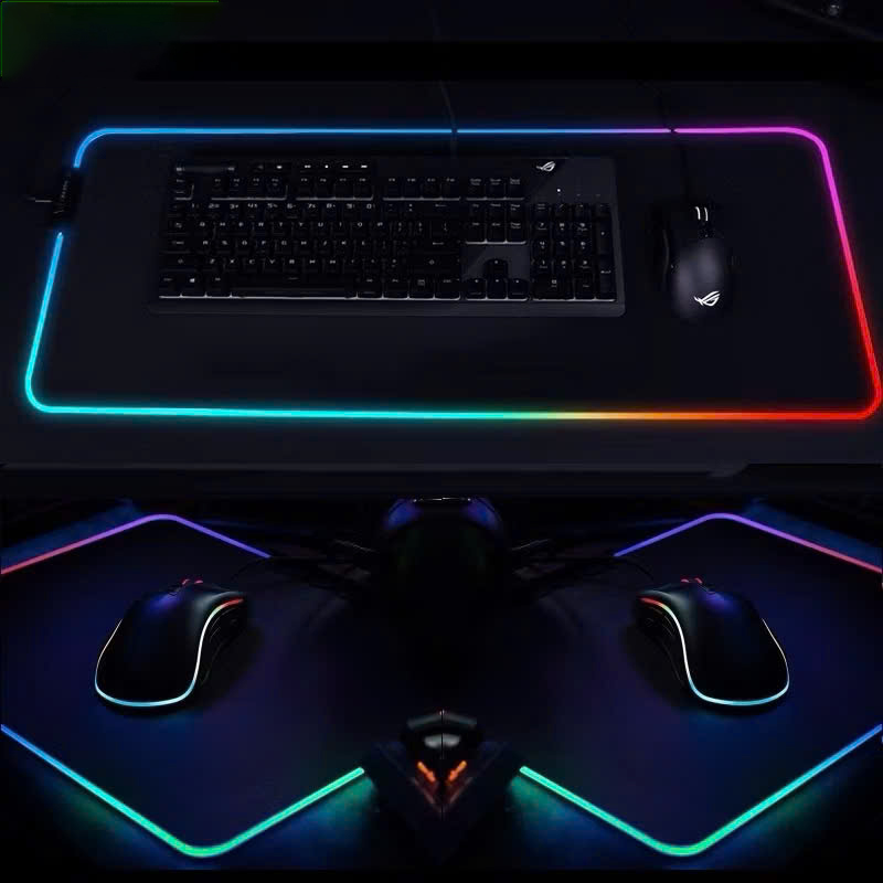 Miếng lót chuột LED RGB pad chuột gaming chơi game deskpad cỡ lớn viền sáng led chống trượt nhiều chế độ siêu đẹp – Hàng chính hãng
