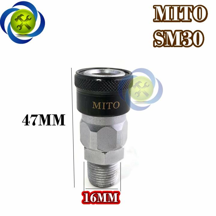 Đầu nối hơi ren ngoài 16mm Mito SM30 loại 3/8 PT