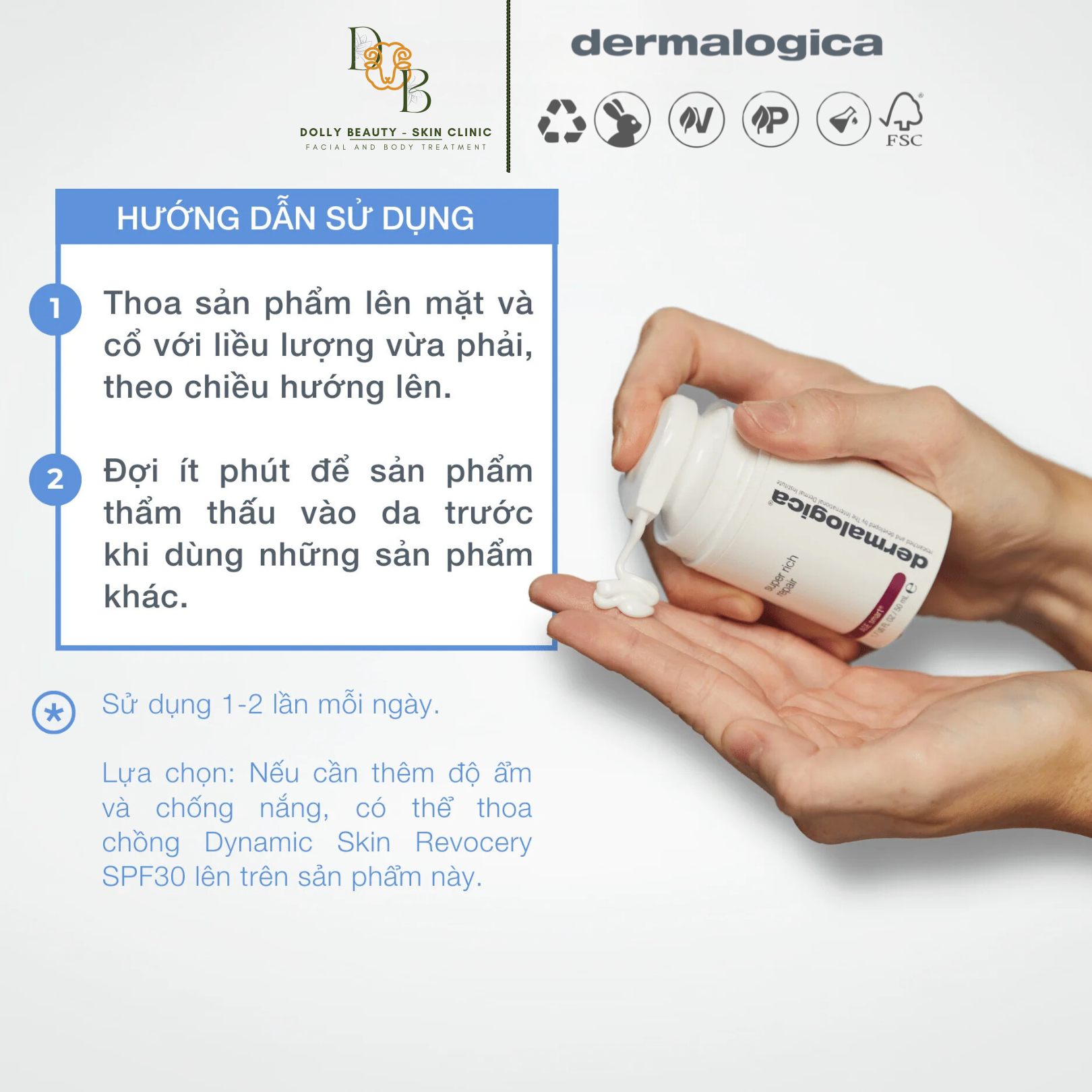 Kem dưỡng chuyên sâu SUPER RICH REPAIR dành cho da khô kinh niên của Dermalogica - Dolly Beauty