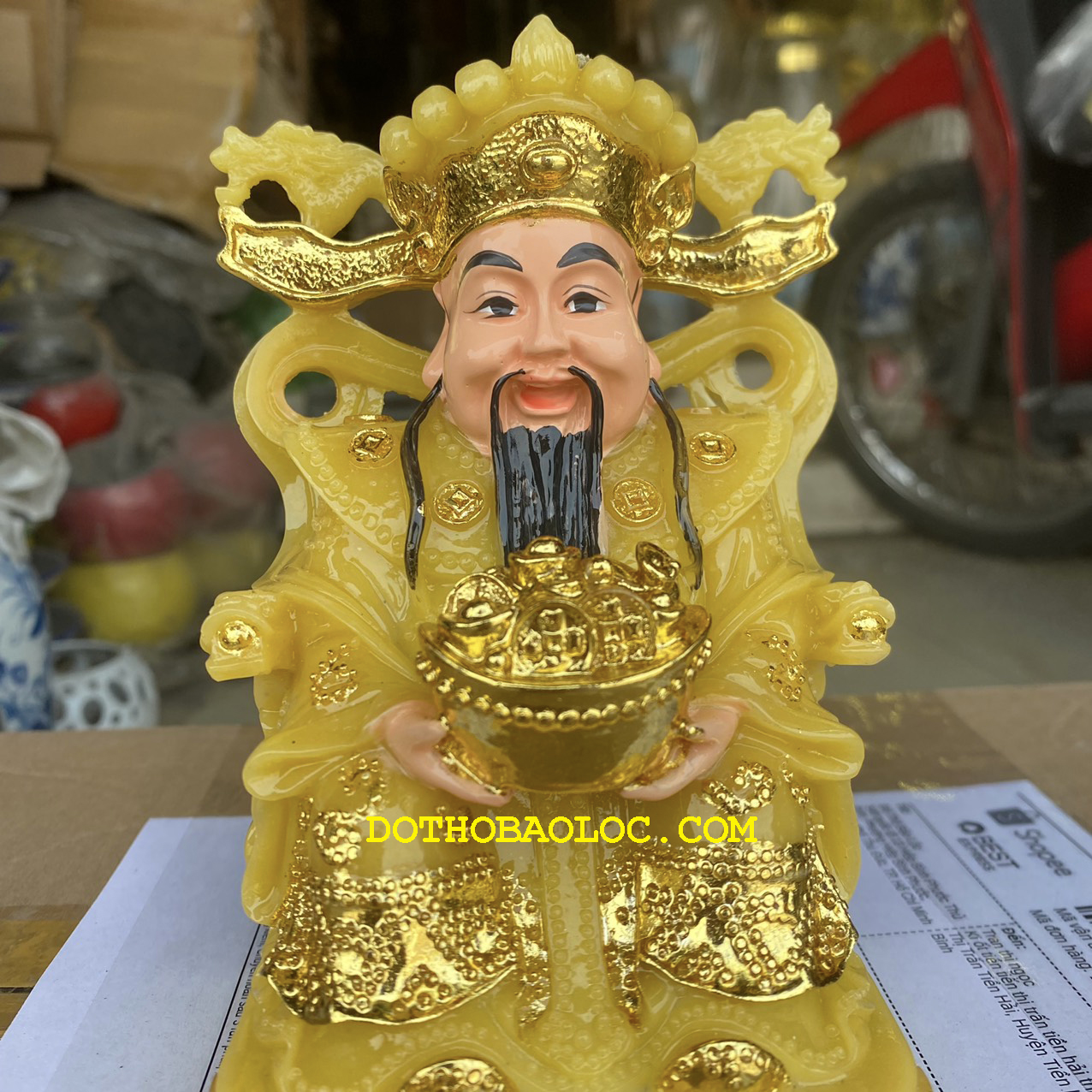 Tượng Ông Thần Tiên đá Việt Nam cao 15cm – Vàng