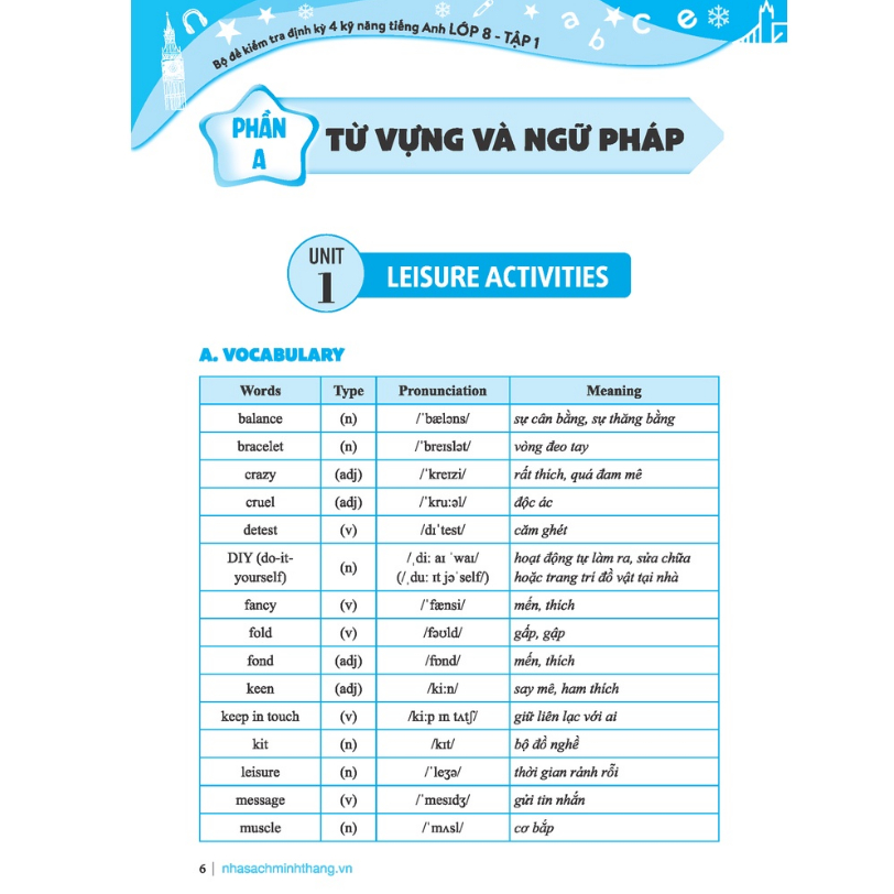 Sách - GLOBAL SUCCESS - Bộ đề kiểm tra định kỳ 4 kỹ năng tiếng anh lớp 8 tập 1
