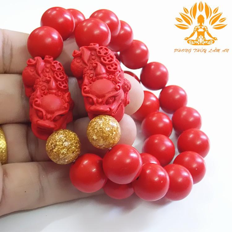 VÒNG TAY HỎA TỲ HƯU ĐÁ THIÊN NHIÊN TÌNH DUYÊN MAY MẮN TÀI LỘC TẶNG KÈM HỘP GẤM CAO CẤP TÌ HƯU