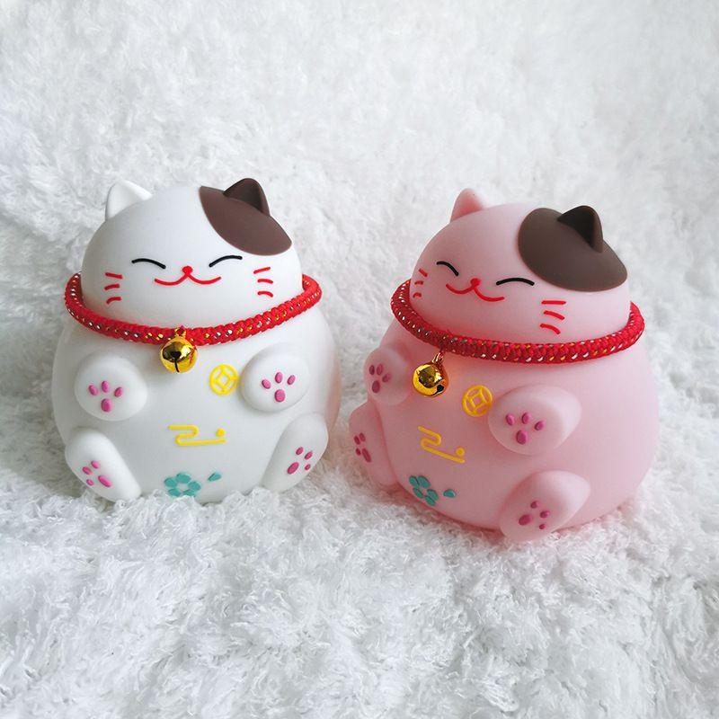 Đèn ngủ mèo thần tài may mắn Lucky Cat - Silicon cảm ứng - Decor trang trí