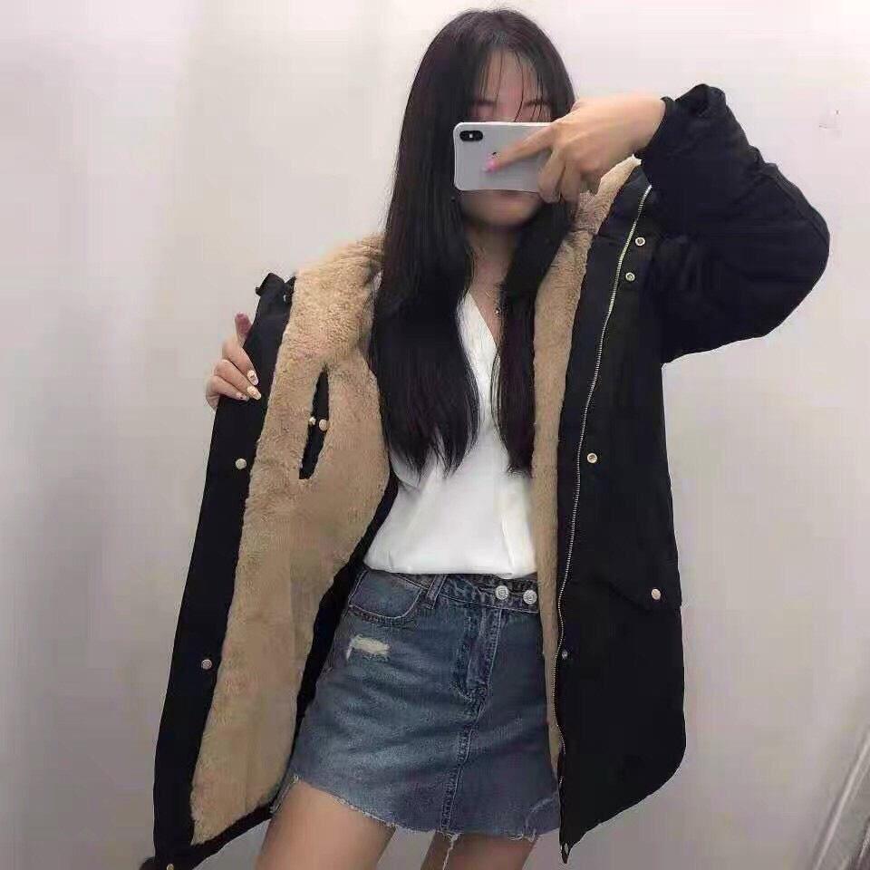 Áo khoác kaki nữ lót lông cực ấm cho mùa đông dài siêu xinh , ấm áp cực kì THỜI TRANG GU FASHION