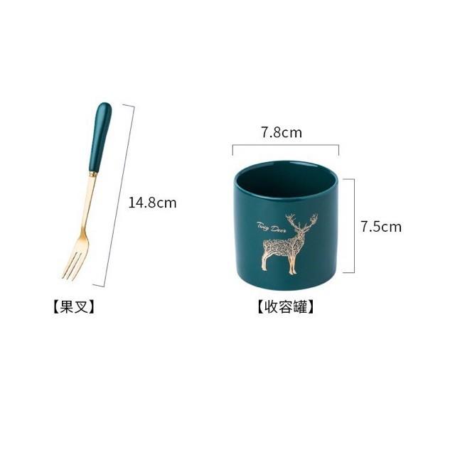 Ống cắm thìa dĩa,rỏ cắm thìa màu xanh cổ vịt kèm thìa phong cách châu Âu sang trọng