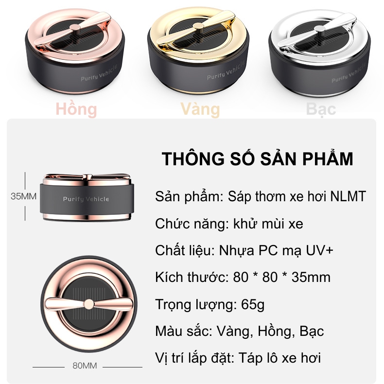 Sáp thơm xe hơi khuếch tán bằng năng lượng mặt trời