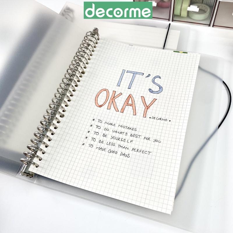 Sổ còng DecorMe binder sổ còng sắt A5 20, 6 lỗ bìa còng Tặng Tab phân trang