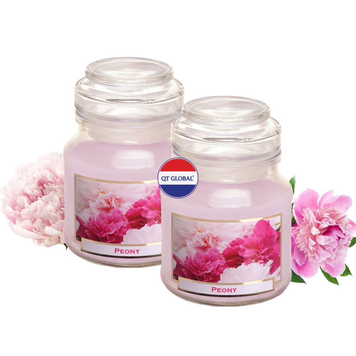 Combo 2 Hũ nến thơm tinh dầu Bartek Peony 130g - hoa mẫu đơn