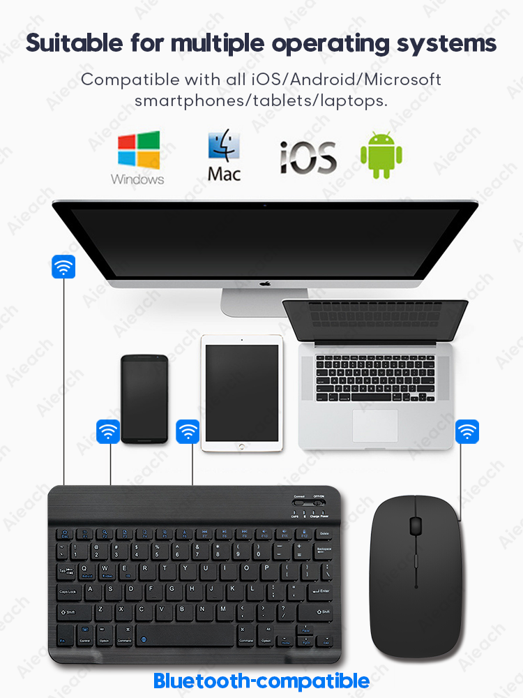 Máy Tính Bảng Bàn Phím Không Dây Cho iPad Samsung Xiaomi Huawei Teclado Bluetooth-Tương Thích Bàn Phím Và Chuột Cho IOS Android Windows