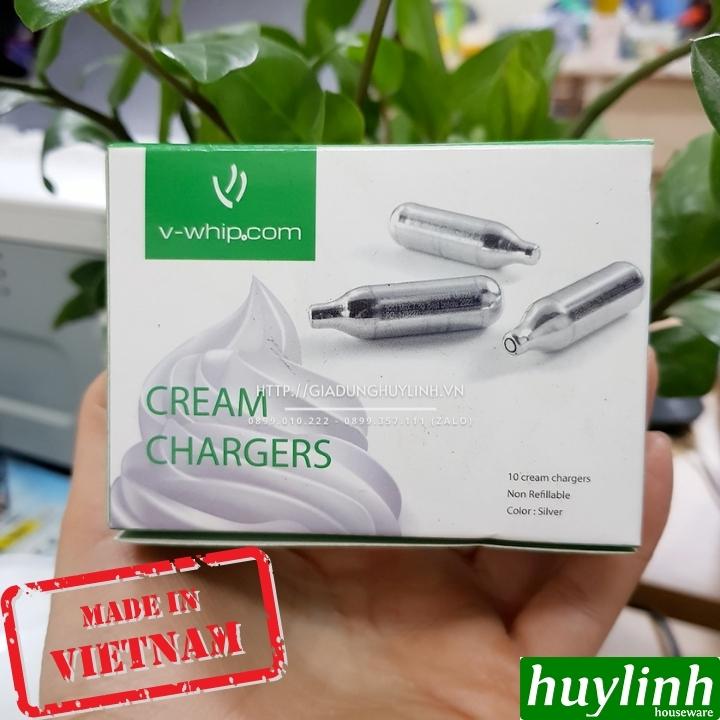 Gas làm kem V-Whip dùng cho bình xịt kem tươi hộp 10 viên