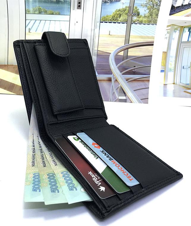 Ví nam hàng da thật có khóa kéo