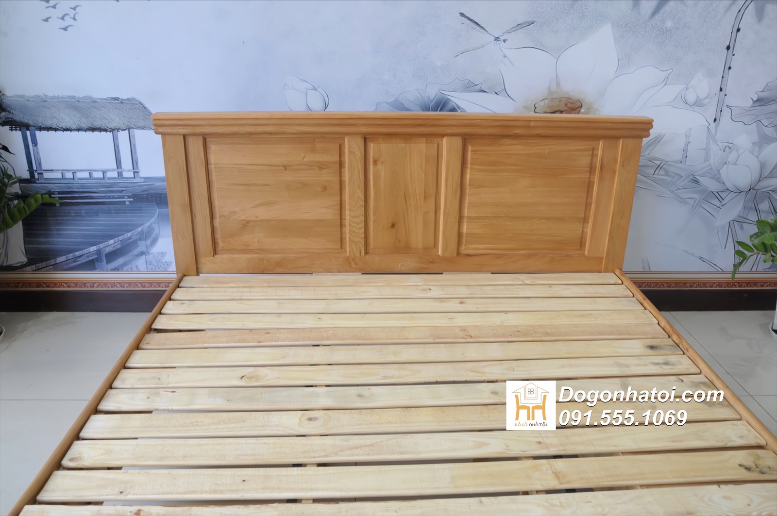 Giường Gỗ Sồi Mỹ Có Ngăn Kéo Hông Giá Rẻ - GN315